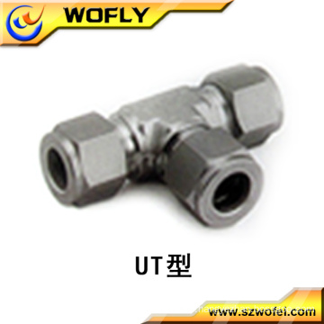 3 way hexagon head code stainless steel union tee female tube fitting